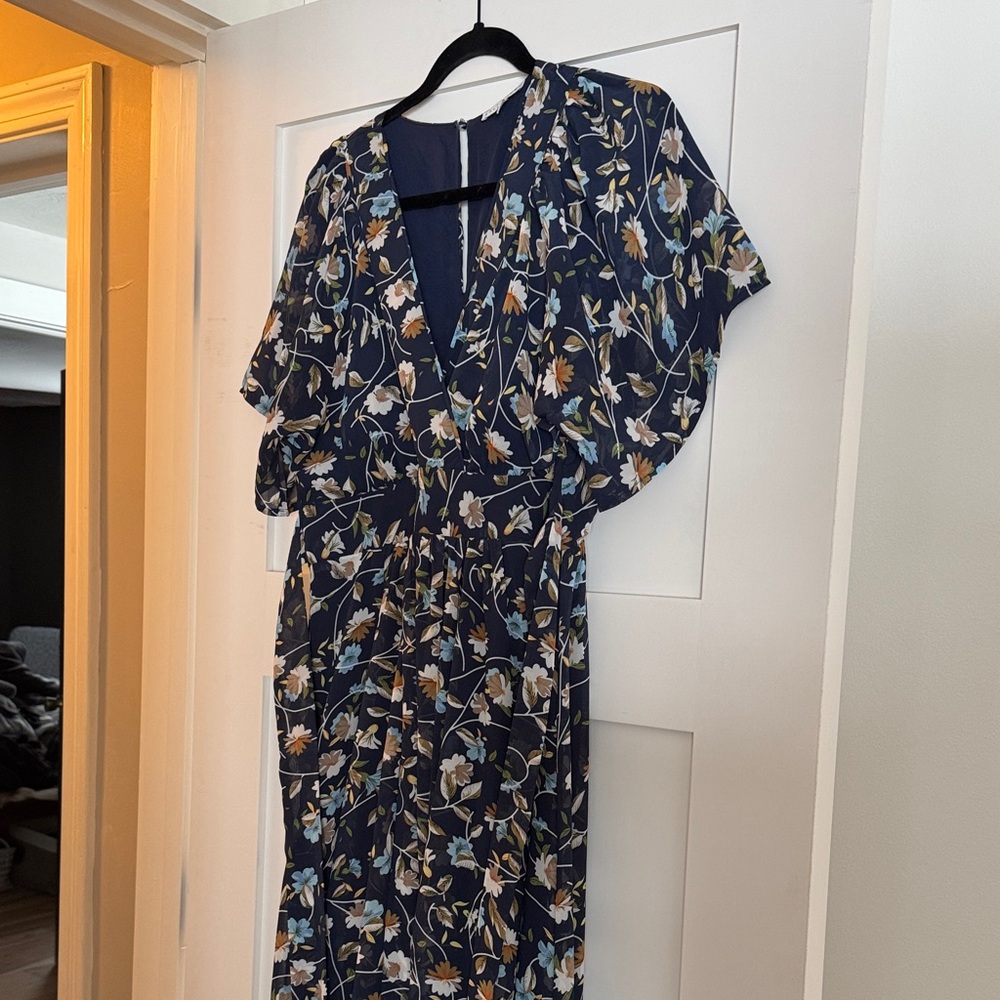 Navy Floral Maxi Dress